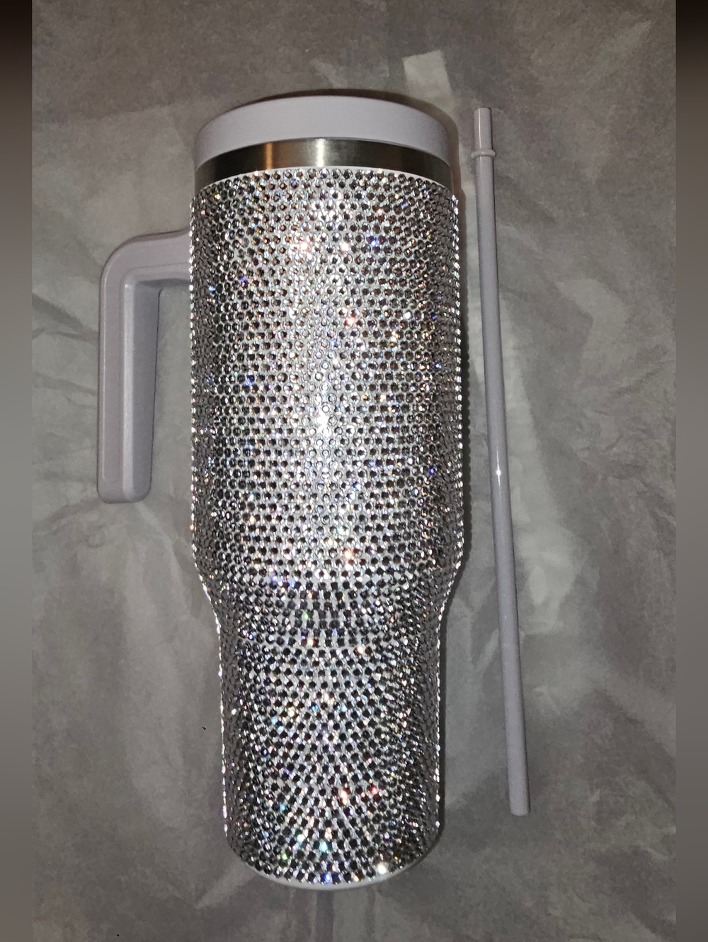 Sliver Large 40oz Rhinestone Bling Hydropeak Voyager Tumbler Limted Edtion NWT